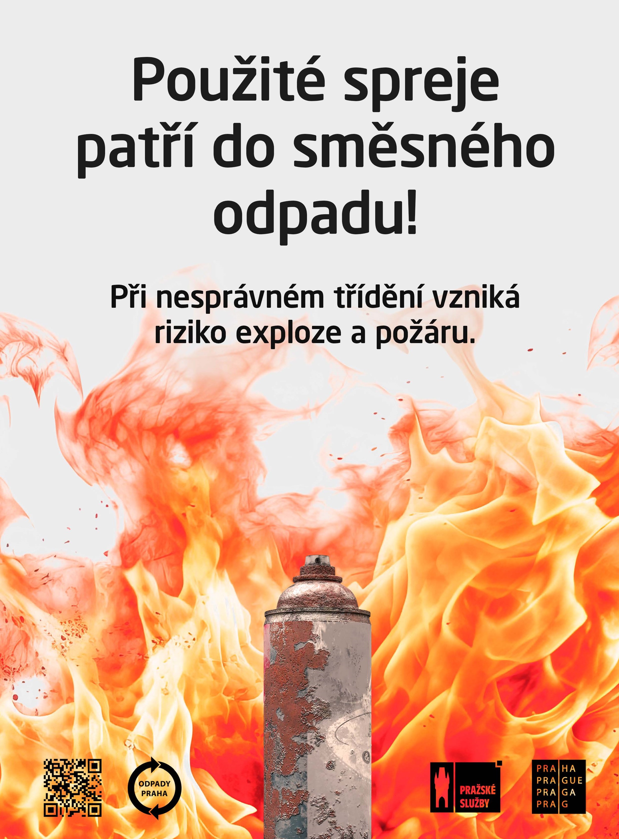 Použité spreje patří do směsného odpadu