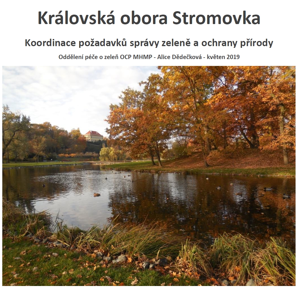 prezent. k přednášce Stromovka - Koordinace požadavků správy zeleně a ochrany přírody, ilustr. obr.