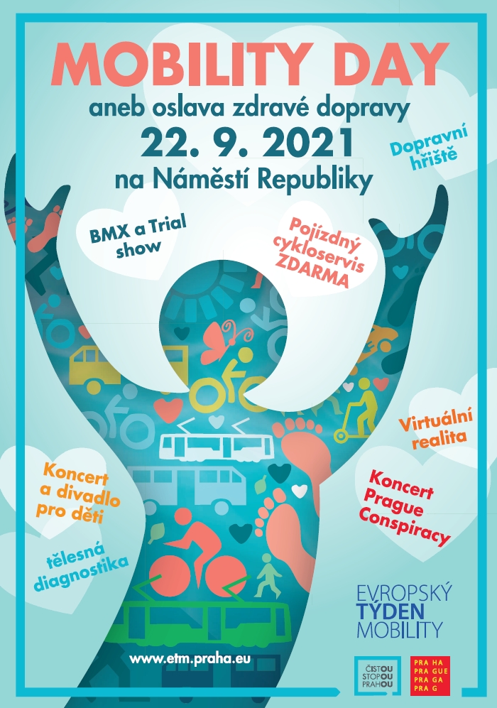 MOBILITY DAY aneb oslava zdravé dopravy na Náměstí republiky, 2021, ilustrační obr.