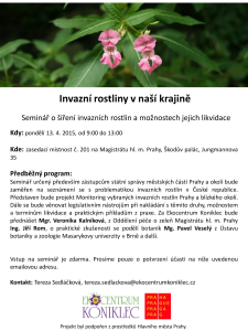 pozvánka na seminář Invazní rostliny v naší krajině, 4/2015 (PDF formát)