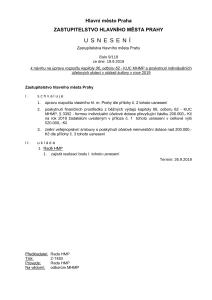 Usnesení Zastupitelstva hlavního města Prahy č. 9/118 ze dne 19. 9. 2019 k návrhu na úpravu rozpočtu kapitoly 06, odboru 62 - KUC MHMP a poskytnutí individuálních účelový