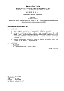 Usnesení Zastupitelstva hlavního města Prahy číslo 6/68 ze dne 25. 4. 2019 k návrhu na úpravu rozpočtu kapitoly 06, odboru 62 - KUC MHMP a poskytnutí individuálních účelo