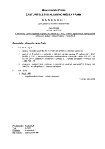 Usnesení Zastupitelstva hlavního města Prahy číslo 38/185 ze dne 14. 6. 2018 k návrhu na úpravu rozpočtu kapitoly 06, odboru 62 - KUC MHMP a poskytnutí individuálních úče