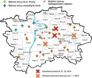 Sběrné dvory HMP, sběrné dvory MČ a stabilní sběrny nebezp.odpadu na území města, 1/2015, 500pxl