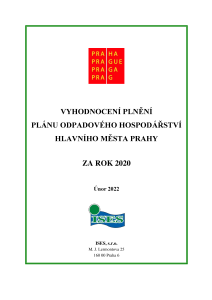 Vyhodnocení plnění Plánu odpadového hospodářství hl. m. Prahy za rok 2020