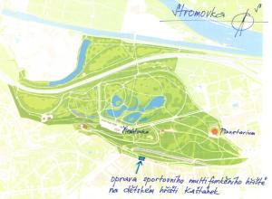 Oprava sportovního multifunkčního hřiště na dětském hřišti Kaštánek, orientační mapka 7/2023