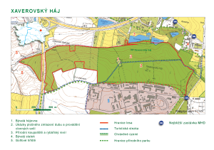 orientační mapa - Xaverovský háj, 2017