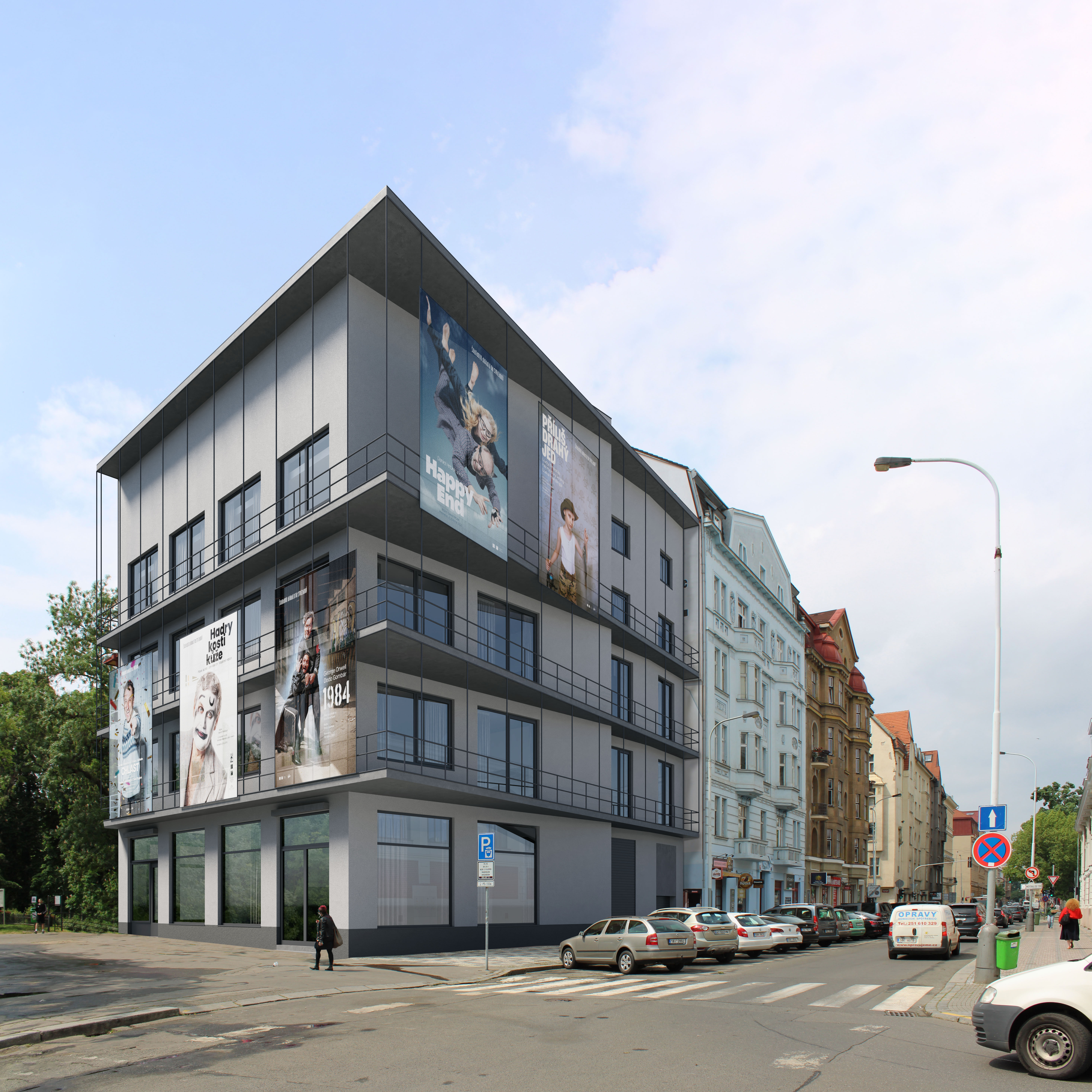 Vizualizace nového kulturního kreativního centra v Preslově ulici