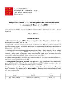 Podmínky podpory zkvalitnění výuky tělesné výchovy na základních školách v hl. m. Praze pro rok 2024