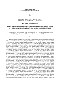 Obecně závazná vyhláška hlavního města Prahy č. 2/2023