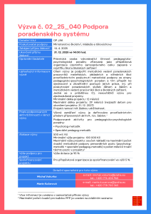 Podpora poradenského systému