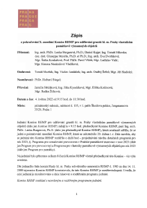 Zápis z jednání Komise RHMP pro udělován grantů hl. m. Prahy vlastníkům památkově významných objektů ze dne 4. 5. 2022