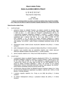 Dotace pro rok 2022, usnesení Rady HMP č. 845 ze dne 19. 4. 2022