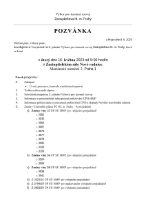 Pozvánka na jednání výboru, které se koná dne 16. 5. 2023​