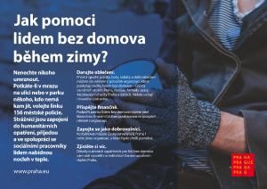 Leták „Jak pomoci lidem bez domova během zimy?“