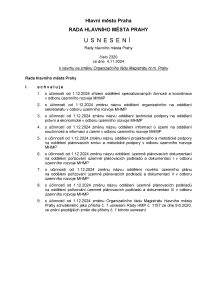 Usnesení Rady hlavního města Prahy ze dne 4. 11. 2024