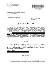 Rozhodnutí Ministerstva vnitra ČR č.j. MV - 130068-2_ODK-2022