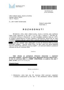 Rozhodnutí Ministerstva vnitra ČR č.j. MV - 133447-2_ODK-2022