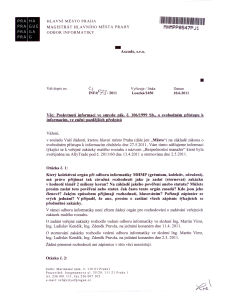 Poskytnutá inforamce na základě žádosti Axcode, s. r. o.