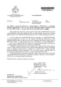 Poskytnutá informace na základě žádosti Klubu Za starou Prahu