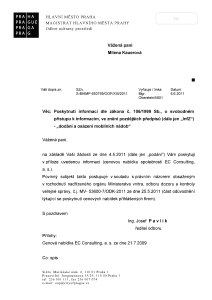 Poskytnutí informace na základě žádosti paní Kauerové