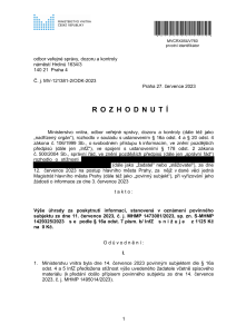 Rozhodnutí ministerstva vnitra ČR, č.j.: MV-121381-2/ODK-2023