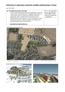 Informace k vybraným územním studiím pořizovaným v Praze