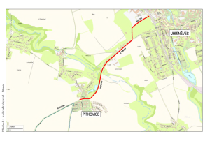 Vodovod mezi Uhříněvsí a Pitkovicemi - mapka