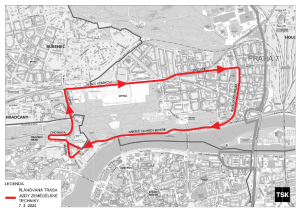 Mapa &#8211; Trasa jízdy traktorů