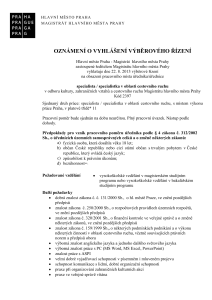 specialista / specialistka v oblasti cestovního ruchuv odboru kultury, zahraničních vztahů a cestovního ruchu