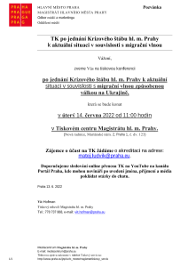 3432322_TK po jednání Krizového štábu hl. m. Prahy  k aktuální situaci v souvislosti s migrační vlnou