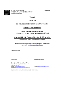 Slavnostní otevření rekonstruovaného Bistra na Nové radnici