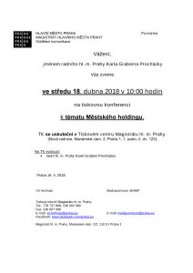 Tisková konference k tématu Městského holdingu