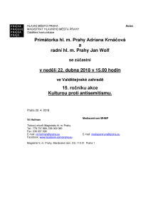 15. ročník akce Kulturou proti antisemitismu