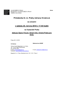Diskuze Opero Forum: Smart City: Chytrá Praha pro život