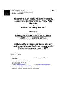 Pietní akt u příležitosti Uctění památky padlých při okupaci Československa vojsky Varšavské smlouvy v srpnu 1968