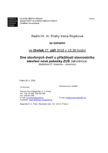 Den otevřených dveří u příležitosti slavnostního otevření nové pobočky ZUŠ Jahodnice