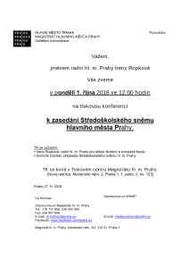 Tisková konference k zasedání Středoškolského sněmu hlavního města Prahy