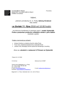 Tisková konference k postupu prací v areálu Výstaviště Praha