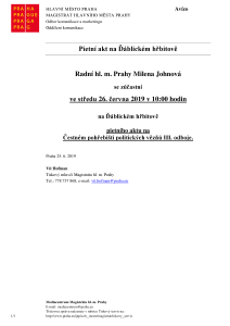 Pietní akt na Čestném pohřebišti politických vězňů III. odboje