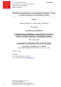 Představení průzkumu o sousedských vztazích v Praze a nového programu sousedských dotací