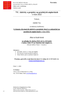 TK: Aktivity a projekty na pražských náplavkách  v roce 2022