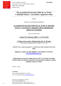 3404605_TK po jednání Krizového štábu hl. m. Prahy  k aktuální situaci v souvislosti s migrační vlnou