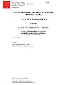 Otevření Komunitního centra Roztyly pro podporu uprchlíků z Ukrajiny