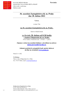 36. zasedání Zastupitelstva hl. m. Prahy  dne 28. dubna 2022