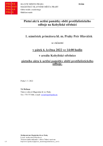 Pietní akt k uctění památky obětí protifašistického  odboje na Kobyliské střelnici