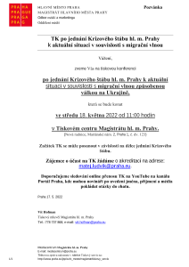 3423388_TK po jednání Krizového štábu hl. m. Prahy  k aktuální situaci v souvislosti s migrační vlnou