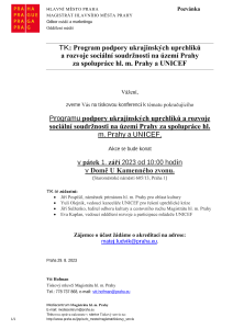 TK: Program podpory ukrajinských uprchlíků a rozvoje sociální soudržnosti