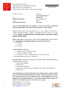 Informace o telefonních číslech pro podání žádosti o hlasování do zvláštní přenosné volební schránky pro 2. kolo voleb do Senátu Parlamentu České republiky