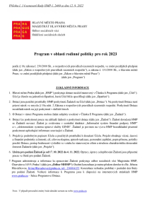 Program v oblasti rodinné politiky pro rok 2023